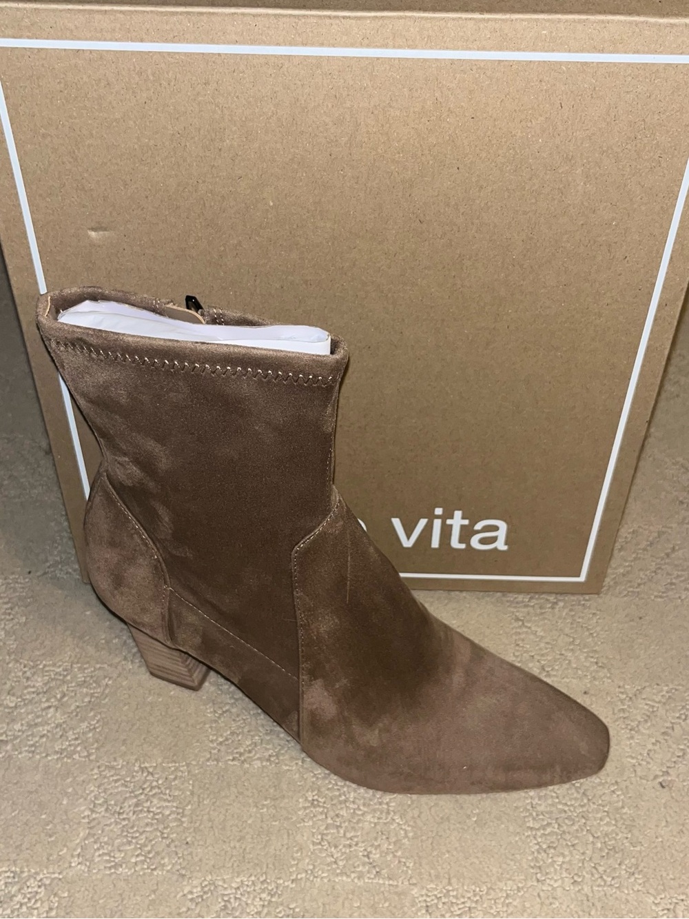 Dolce Vita Lilo Sock Boot Brown Barley Stella Suede Women’s Size 10